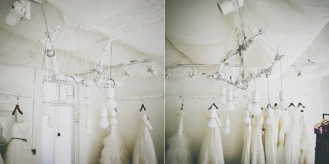 10 head Edison Bare Bulb Pendant Light Chandelier in White - Image 5