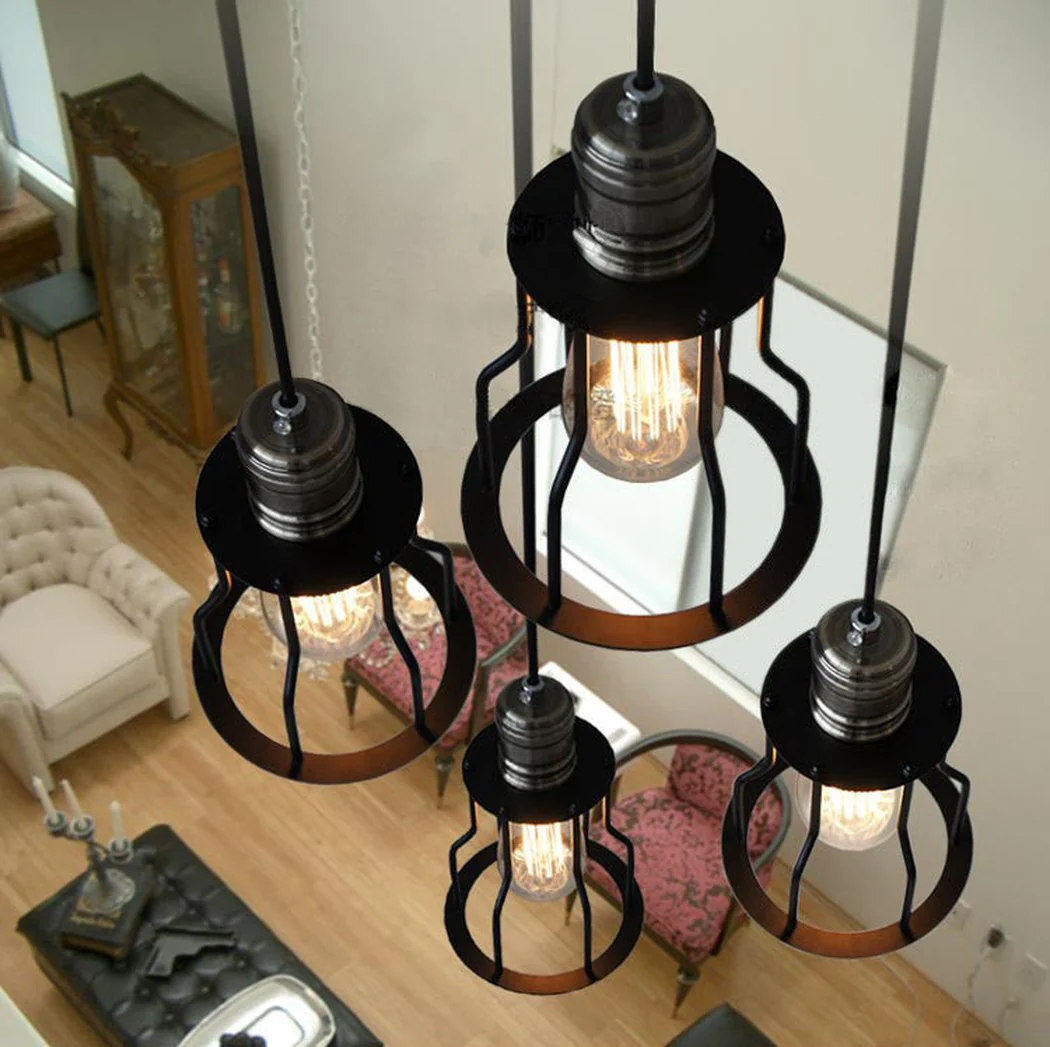 Industrial Wire Cage 6 Bulb Pendant Light - Image 4