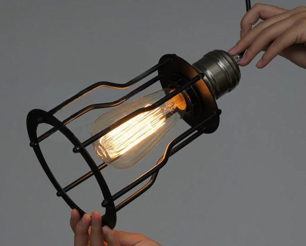 Industrial Wire Cage 6 Bulb Pendant Light - Image 5