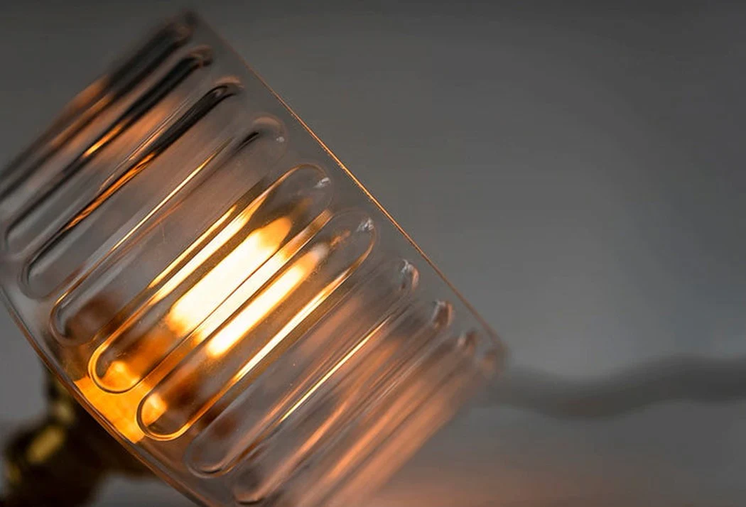 Adelaide Glass Mid Century Vintage look Brass Fitting Pendant Light - Image 5