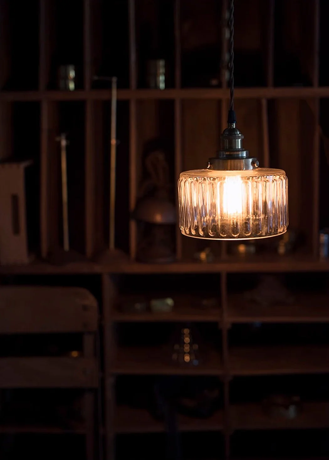Adelaide Glass Mid Century Vintage look Brass Fitting Pendant Light - Image 7