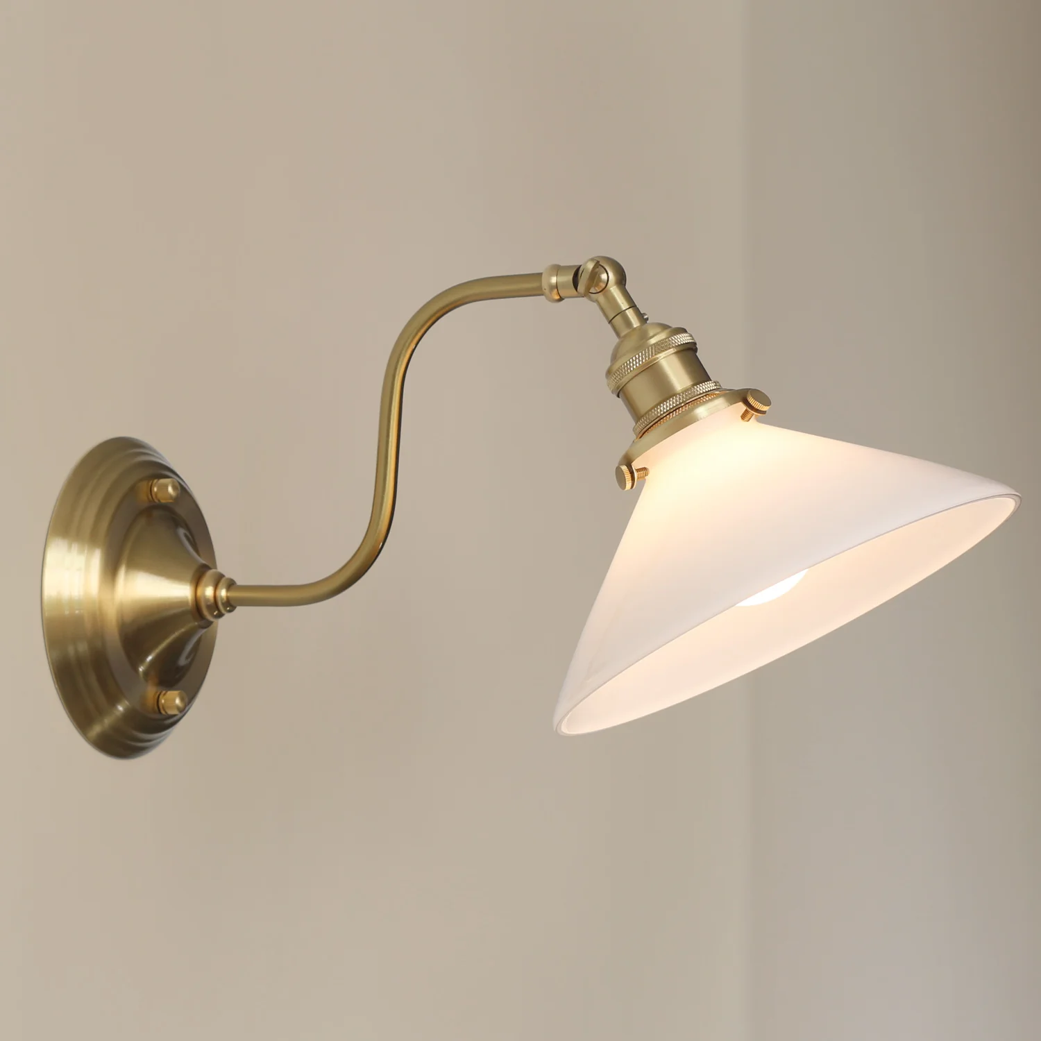 Alabaster Gooseneck Arm Wall Light - Image 2