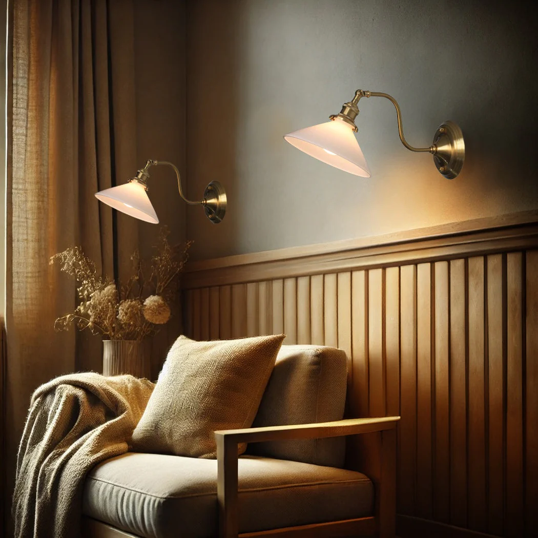 Alabaster Gooseneck Arm Wall Light - Image 3