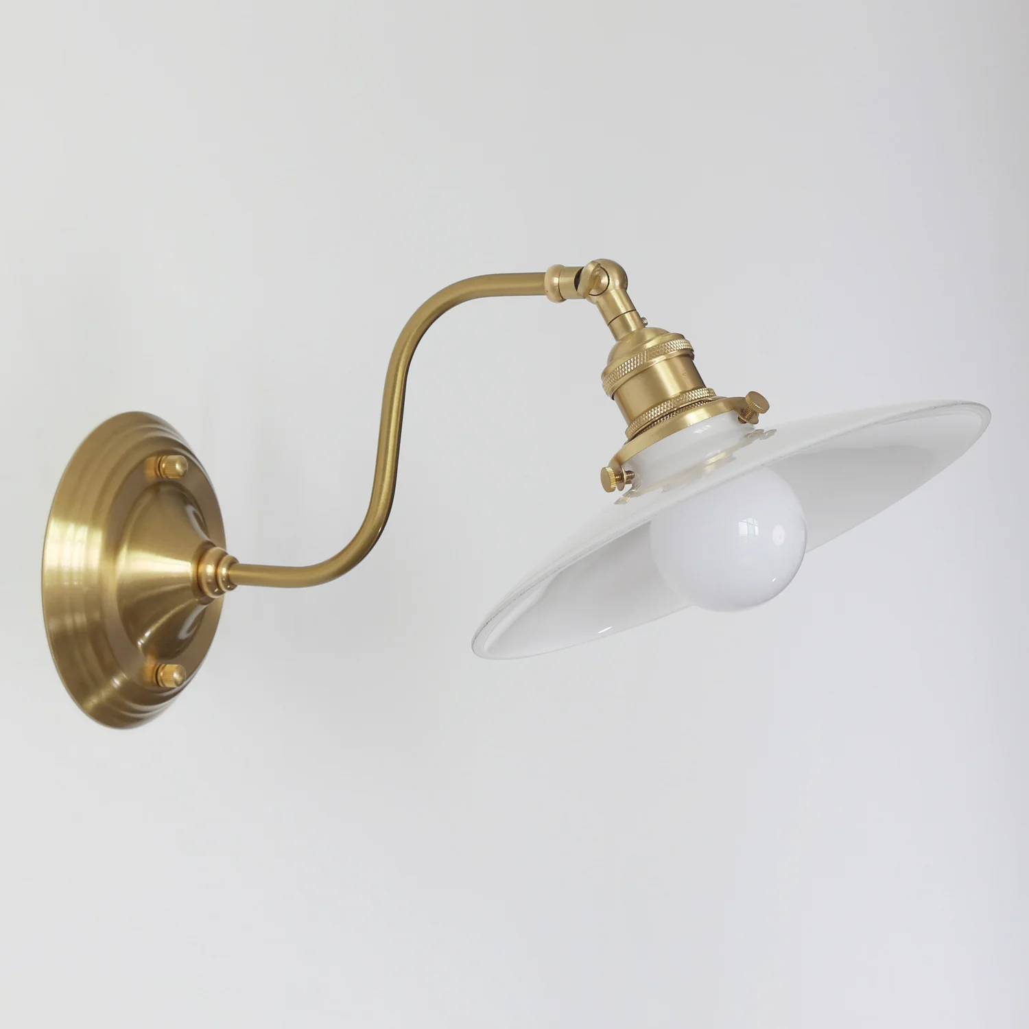 Alabaster Gooseneck Arm Wall Light - Image 7