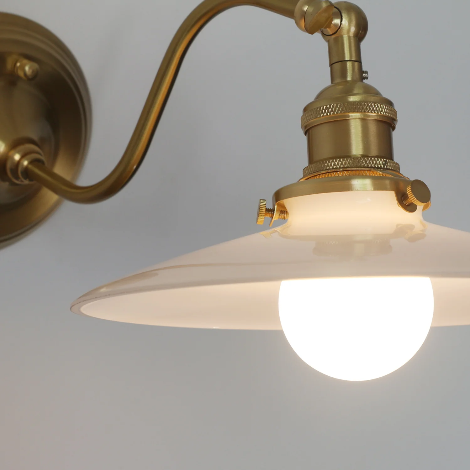 Alabaster Gooseneck Arm Wall Light - Image 8
