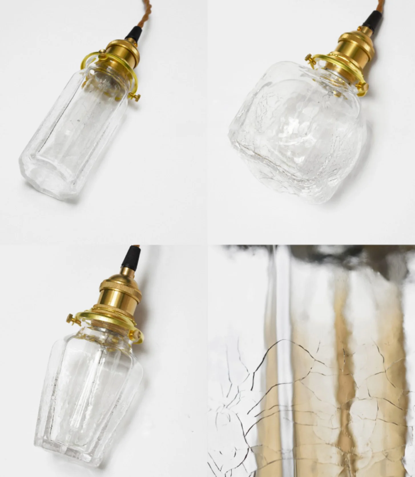 Alfred brass glass shade french country pendant light - Image 19