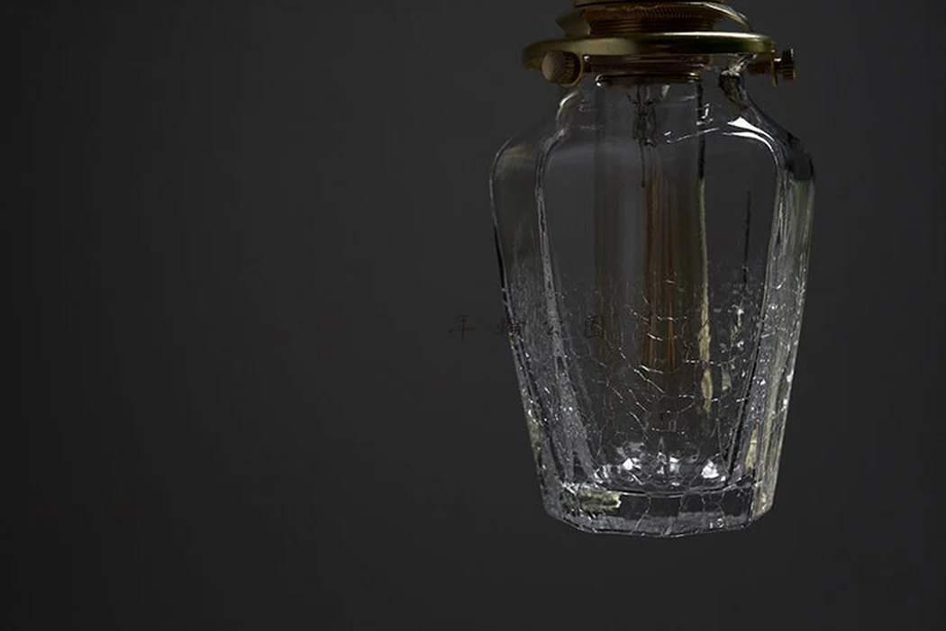 Alfred brass glass shade french country pendant light - Image 21