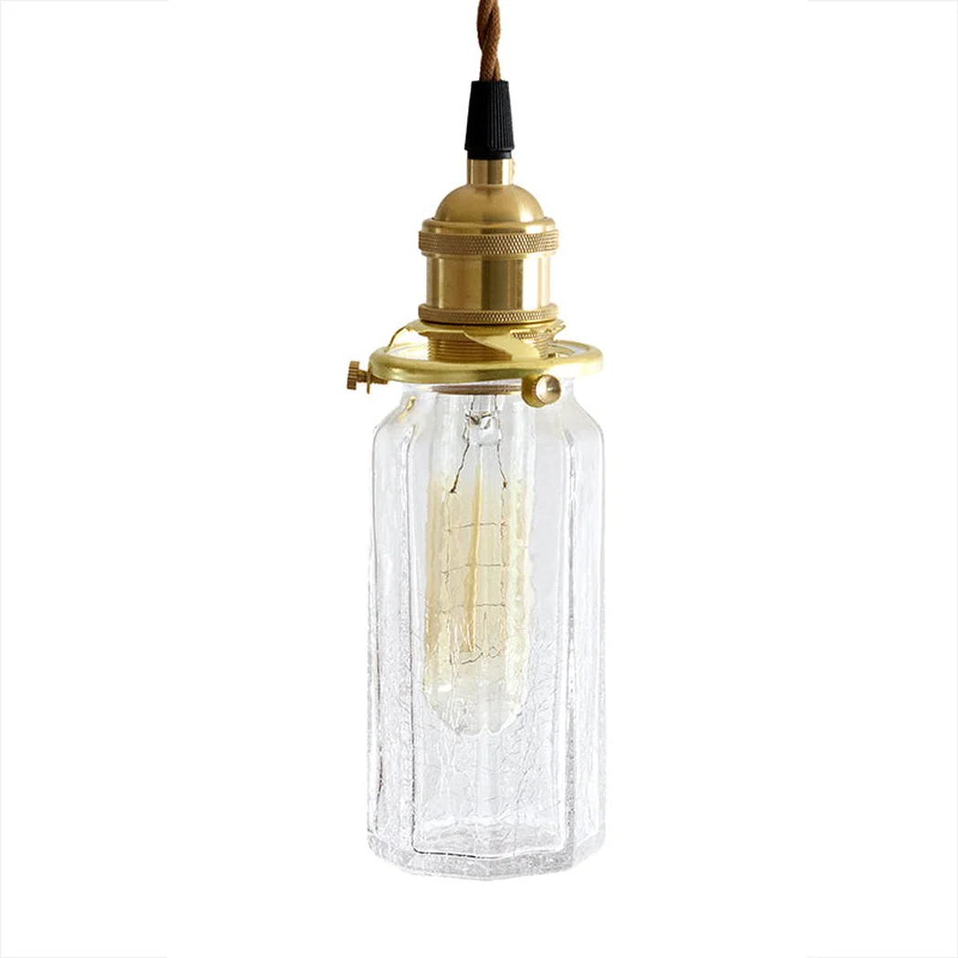 Alfred brass glass shade french country pendant light - Image 25