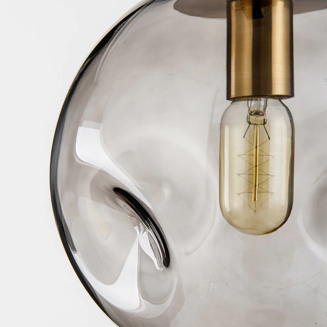 Aminta Dimpled Glass Shade Brass Pendant Light - Image 5