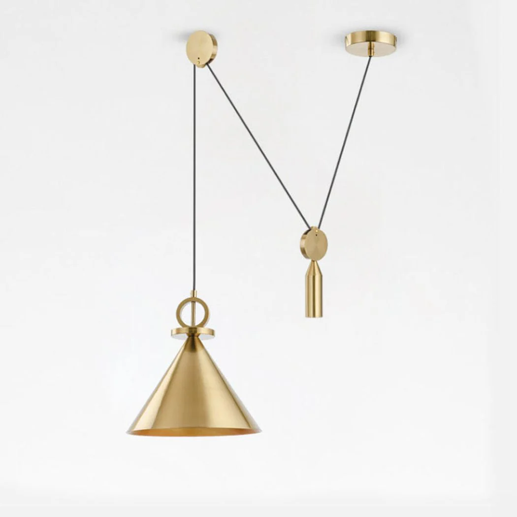 Amun Modern Pulley Brass Pendant Light - Image 17