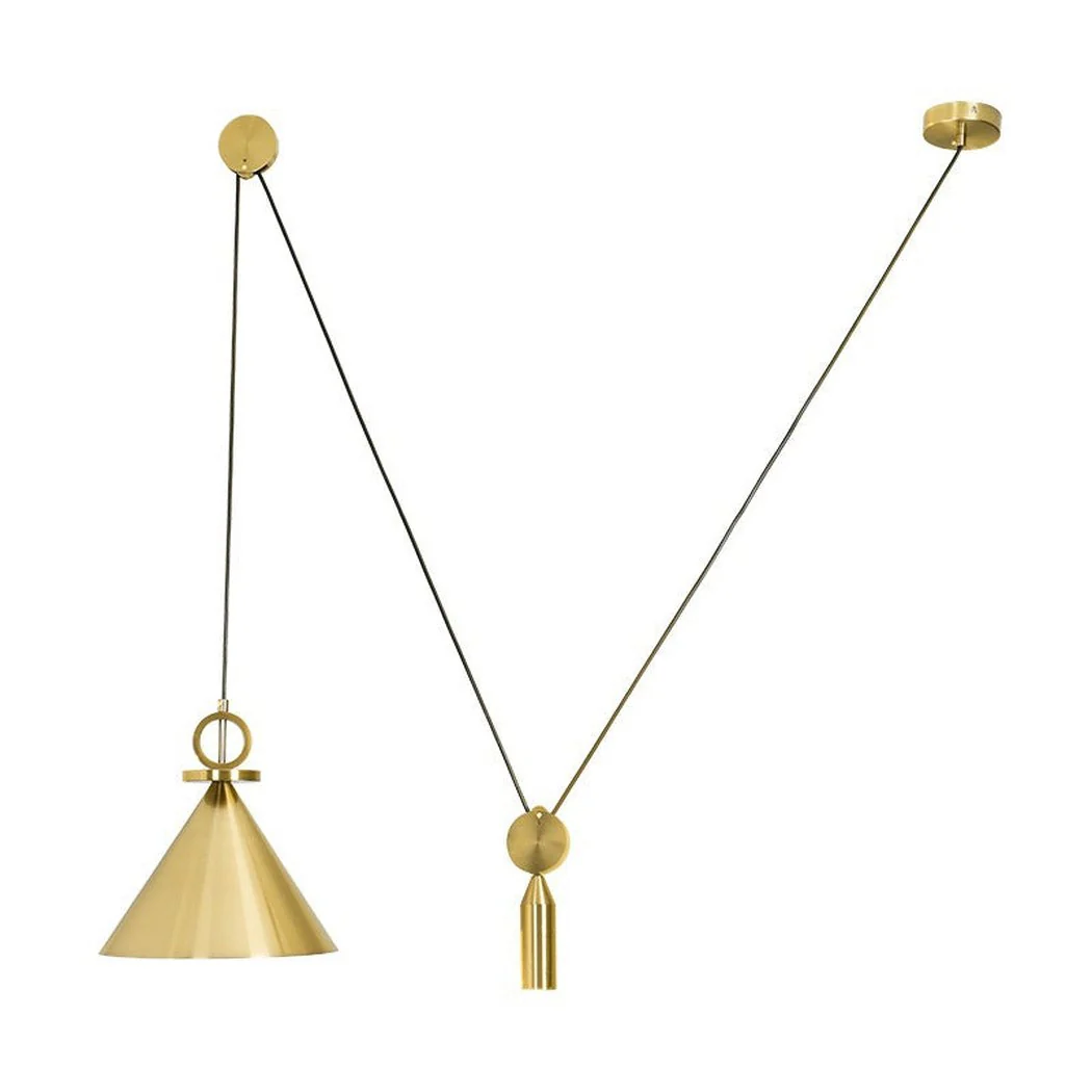 Amun Modern Pulley Brass Pendant Light - Image 19