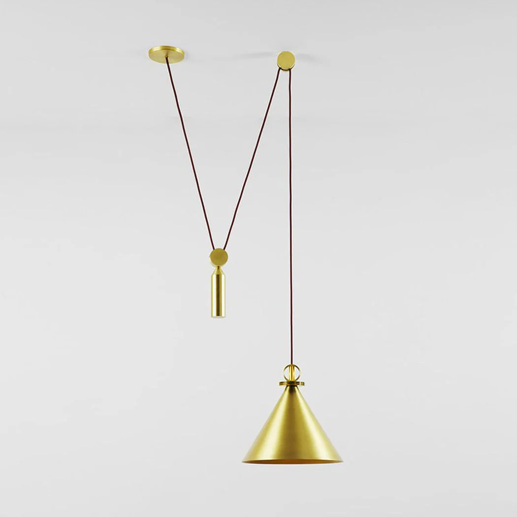 Amun Modern Pulley Brass Pendant Light - Image 20