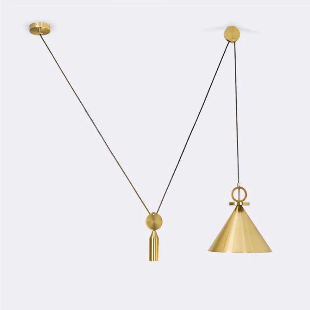 Amun Modern Pulley Brass Pendant Light - Image 23