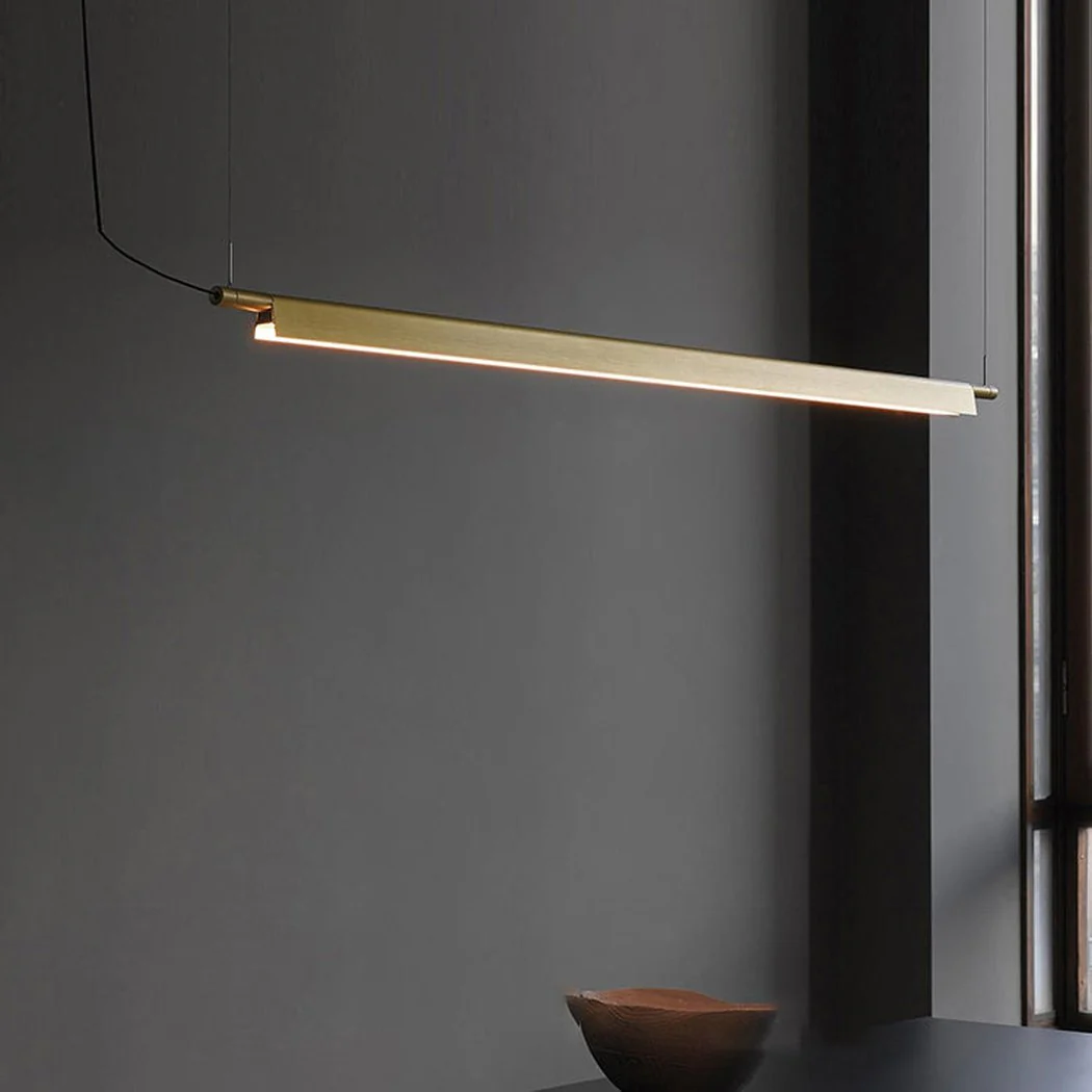 Ando Minimalist Line Brass Kitchen Island Pendant Light - Image 3