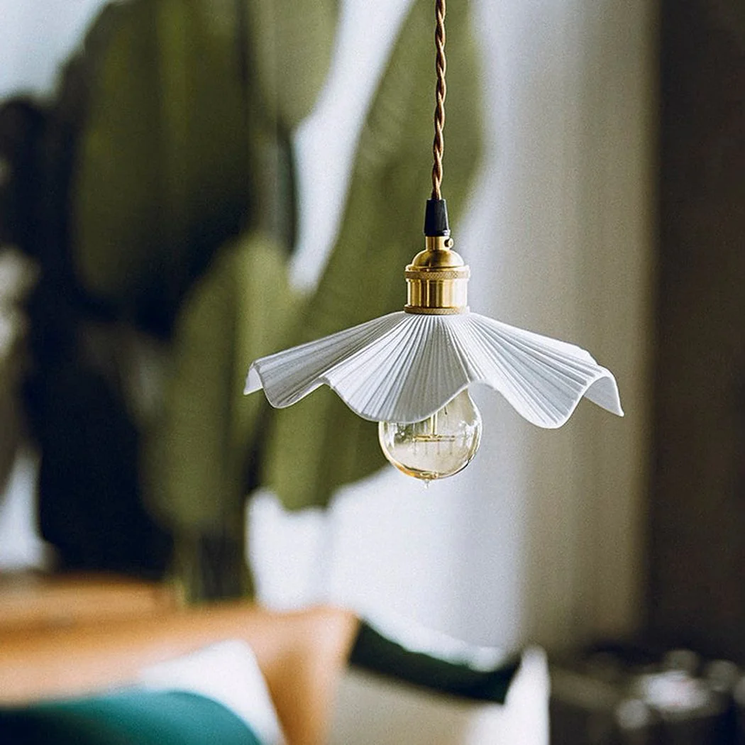 Anna Fluted Shade Brass Fitting Pendant Light - Image 4