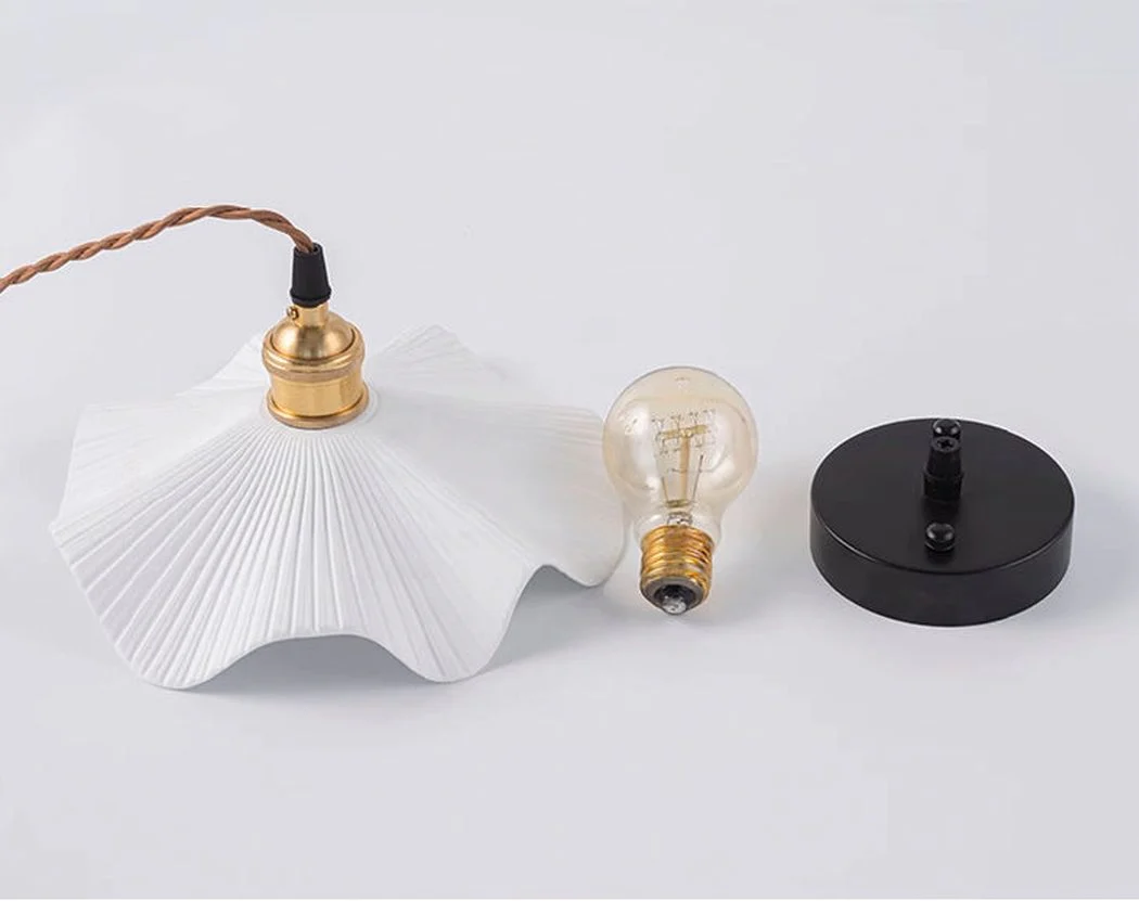 Anna Fluted Shade Brass Fitting Pendant Light - Image 5