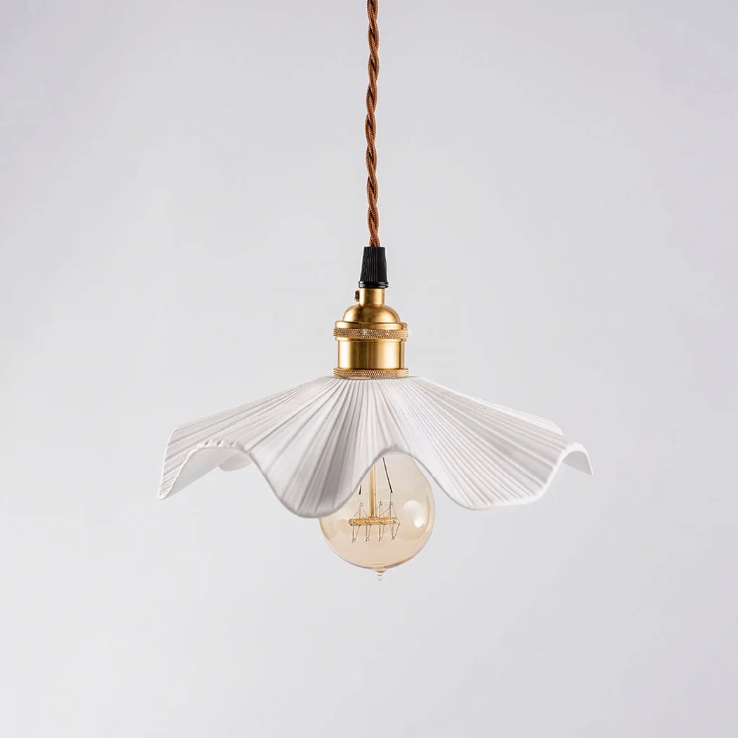 Anna Fluted Shade Brass Fitting Pendant Light - Image 8
