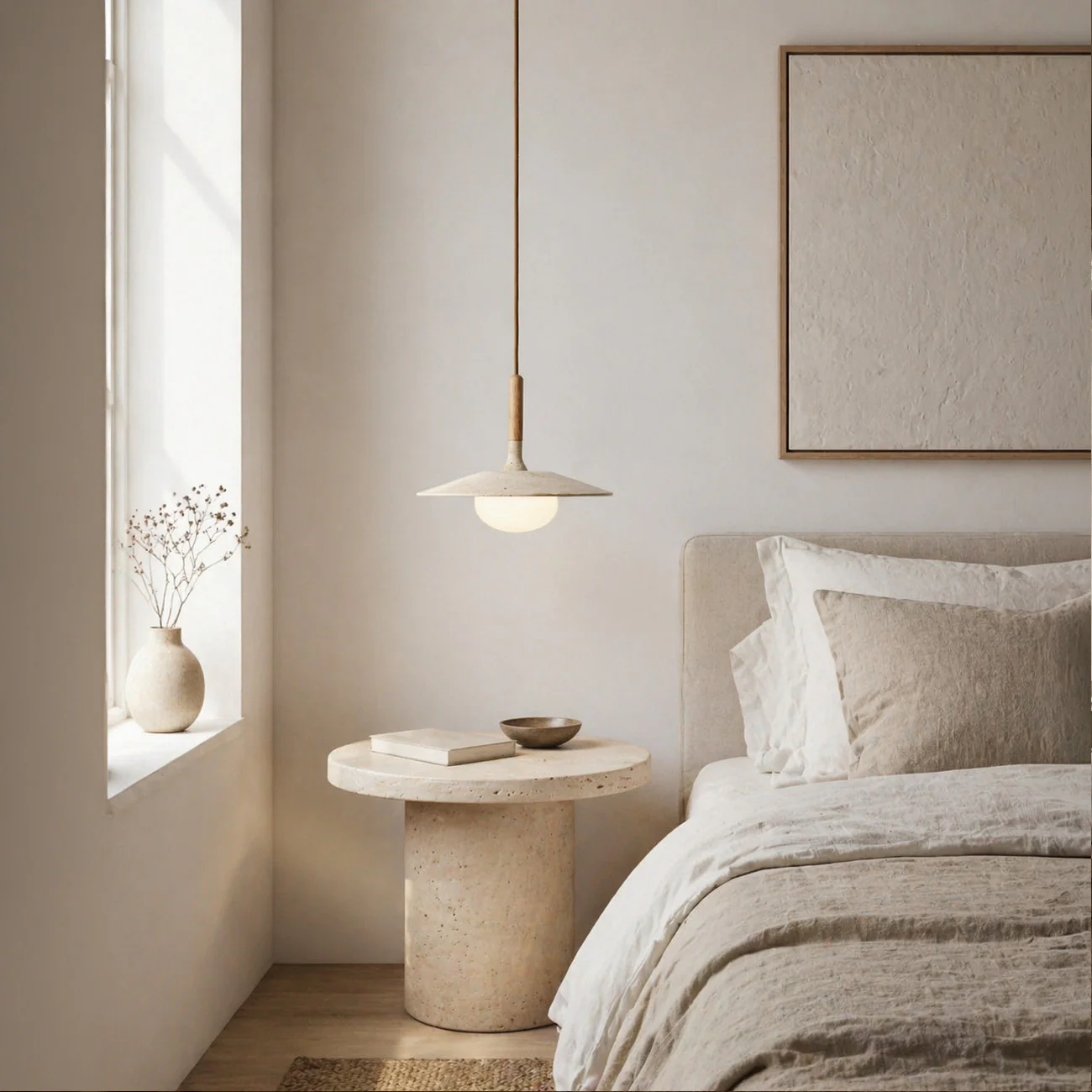 Annadel Sonoma Wood And Stone Japandi Pendant Lights - Image 2