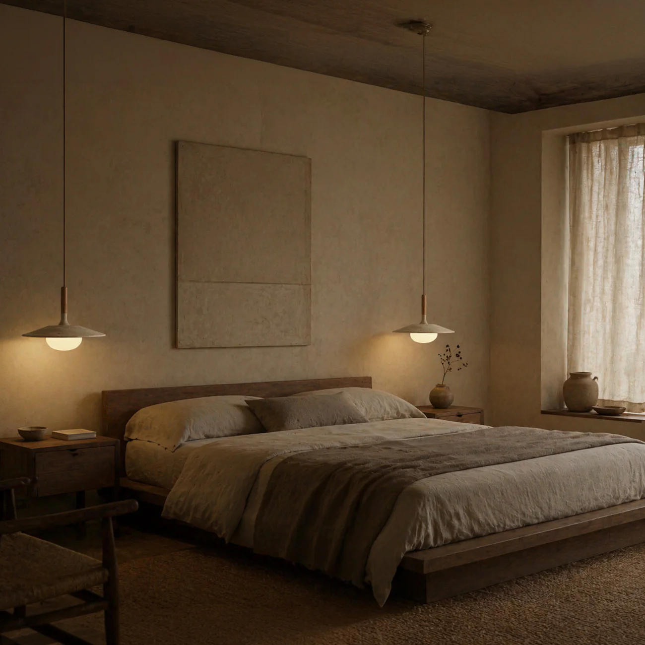 Annadel Sonoma Wood And Stone Japandi Pendant Lights - Image 3