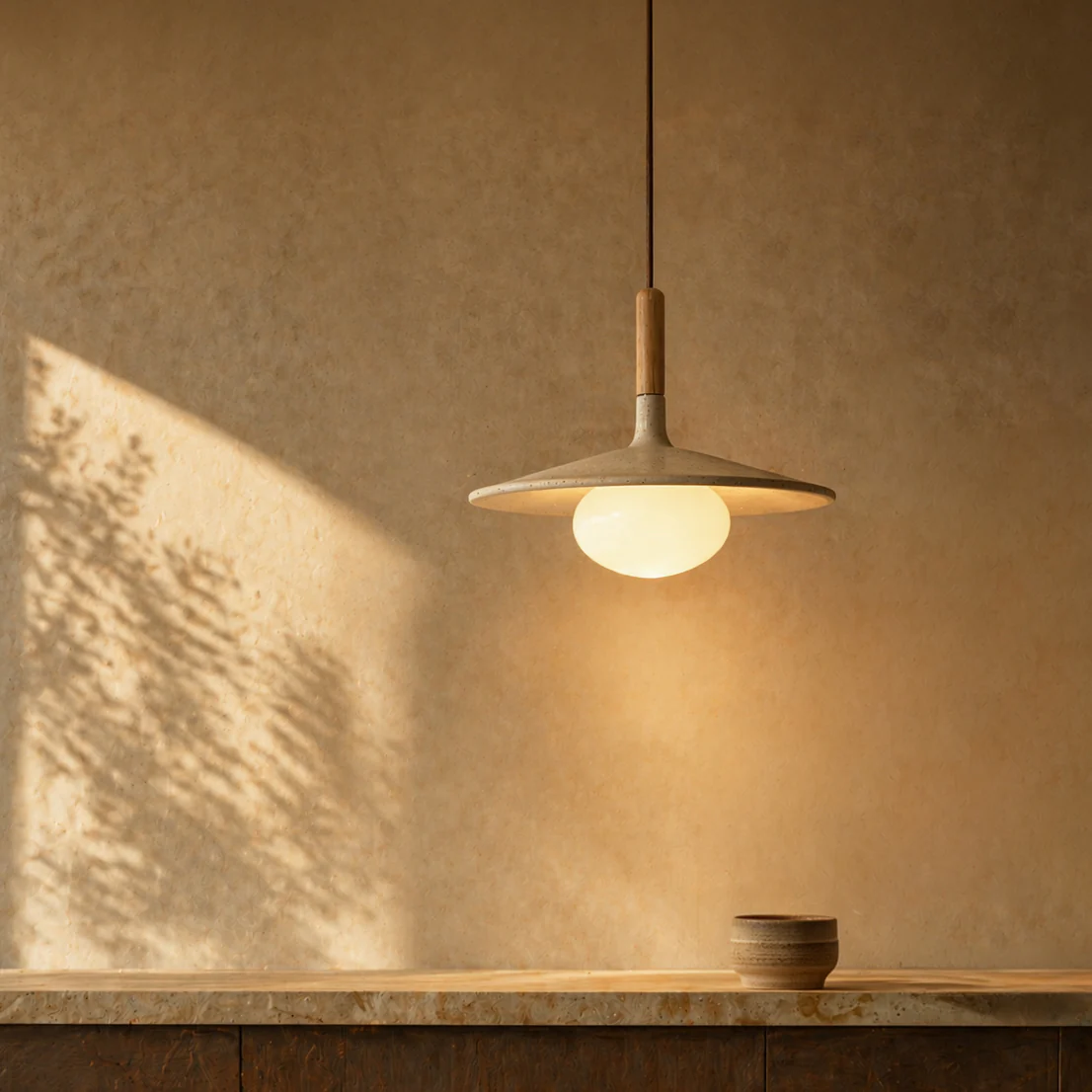Annadel Sonoma Wood And Stone Japandi Pendant Lights - Image 6