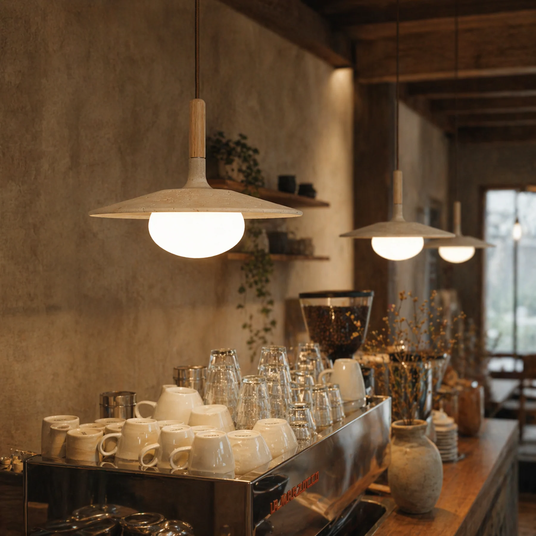 Annadel Sonoma Wood And Stone Japandi Pendant Lights - Image 7