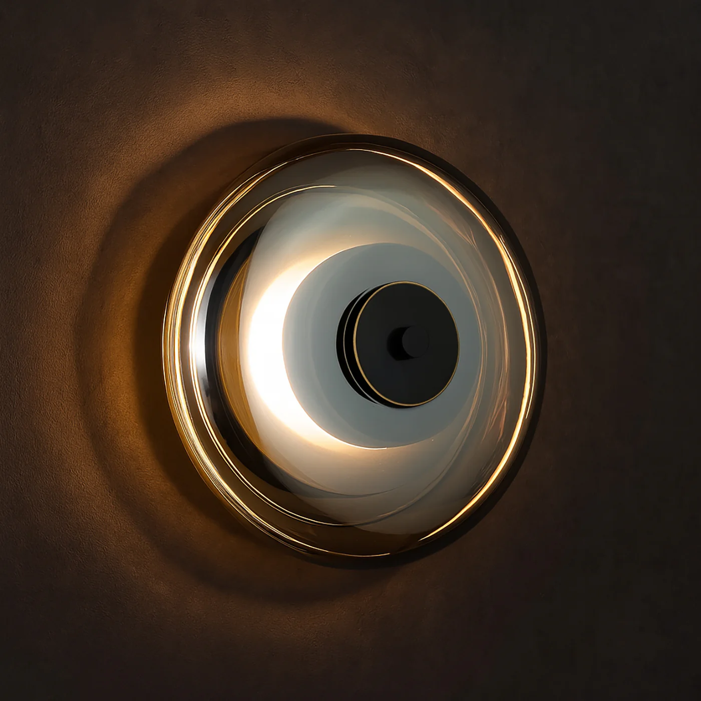 Anthé Circular Dish Glass Wall Light Sconce - Image 11
