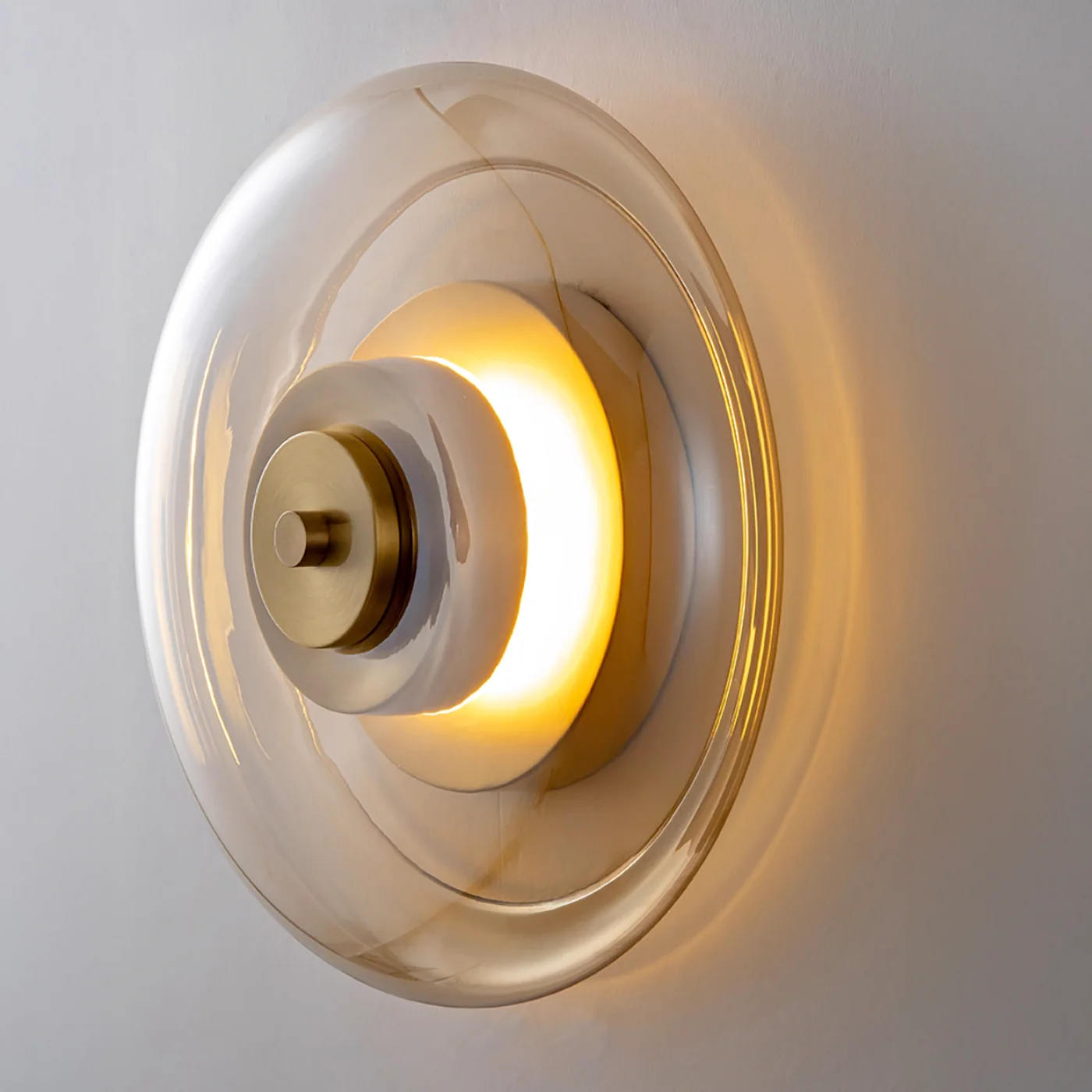 Anthé Circular Dish Glass Wall Light Sconce - Image 4