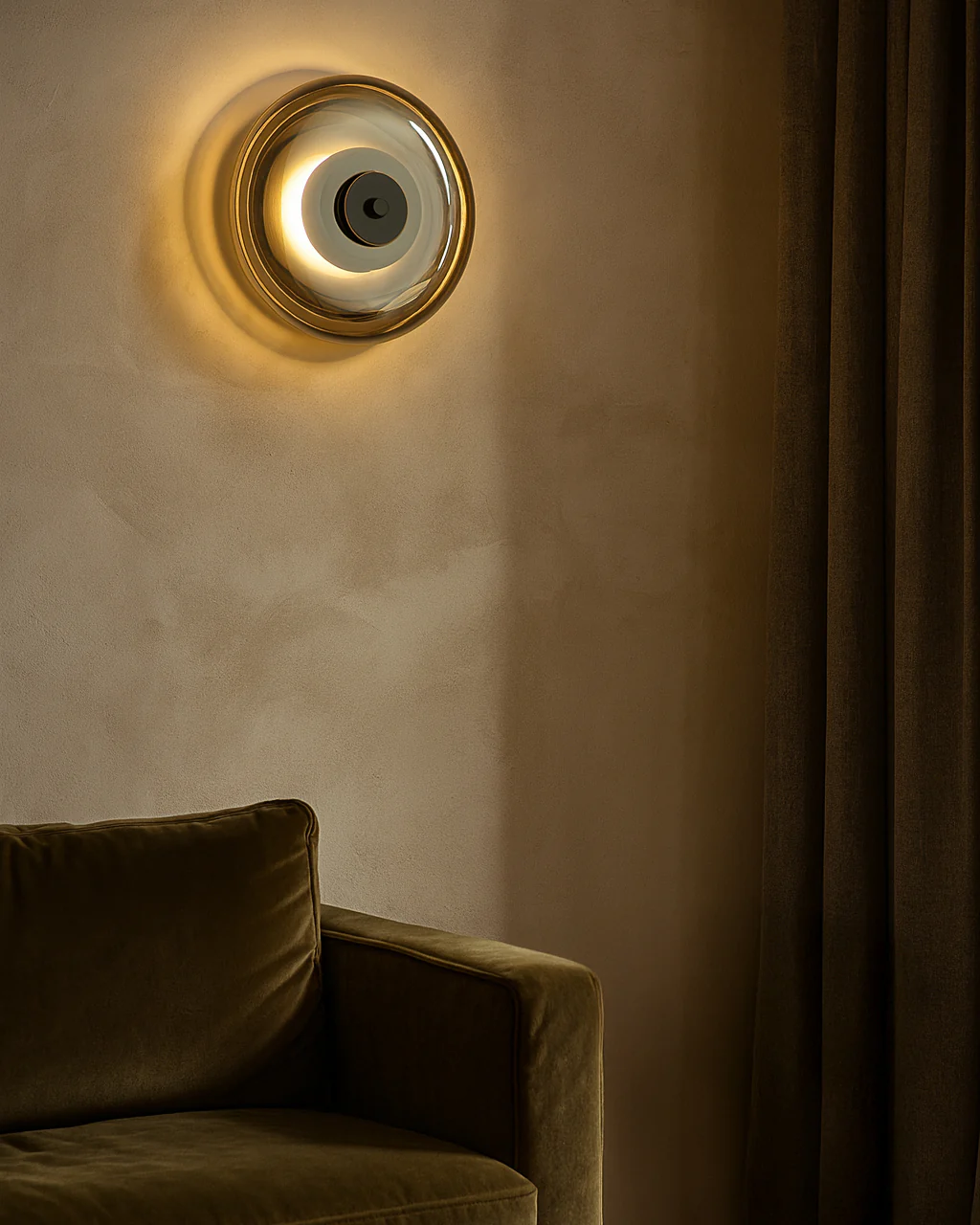 Anthé Circular Dish Glass Wall Light Sconce - Image 9