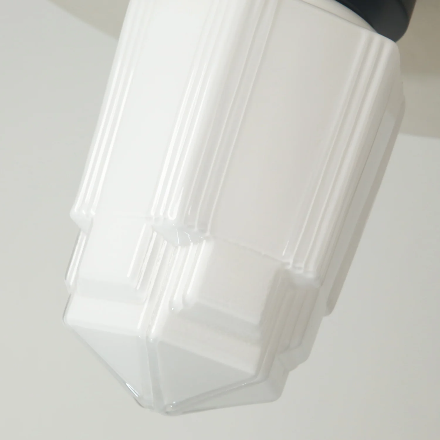 Art Deco A Milk Glass Fixed Ceiling Light - Image 12