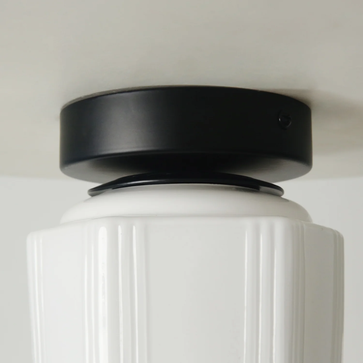 Art Deco A Milk Glass Fixed Ceiling Light - Image 14