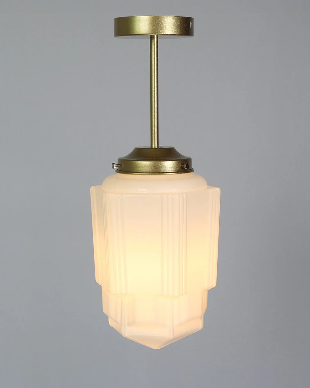 Art Deco A Milk Glass Fixed Ceiling Light - Image 5