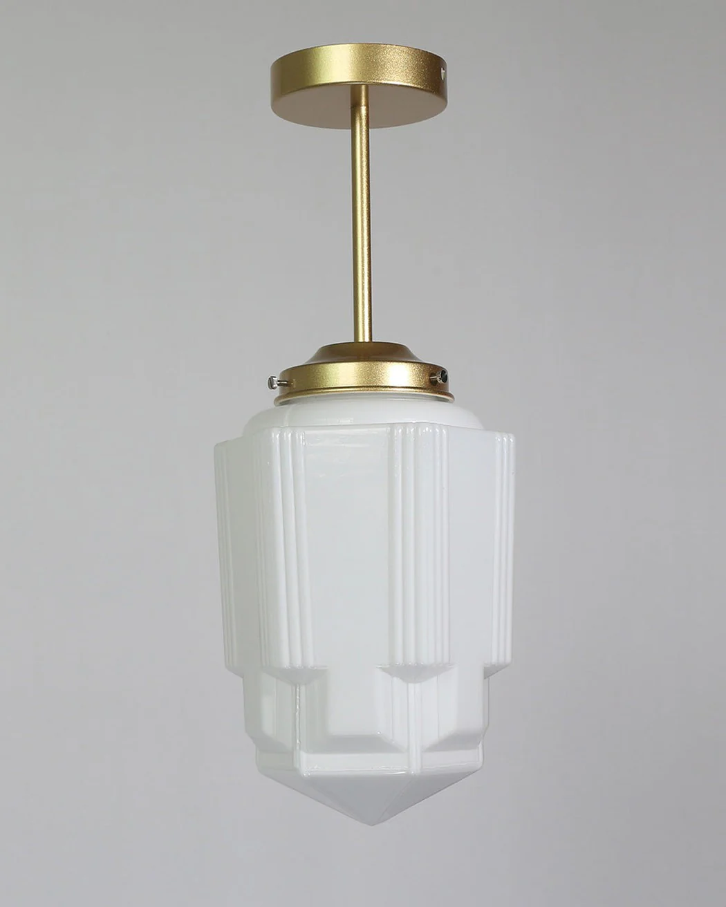 Art Deco A Milk Glass Fixed Ceiling Light - Image 6