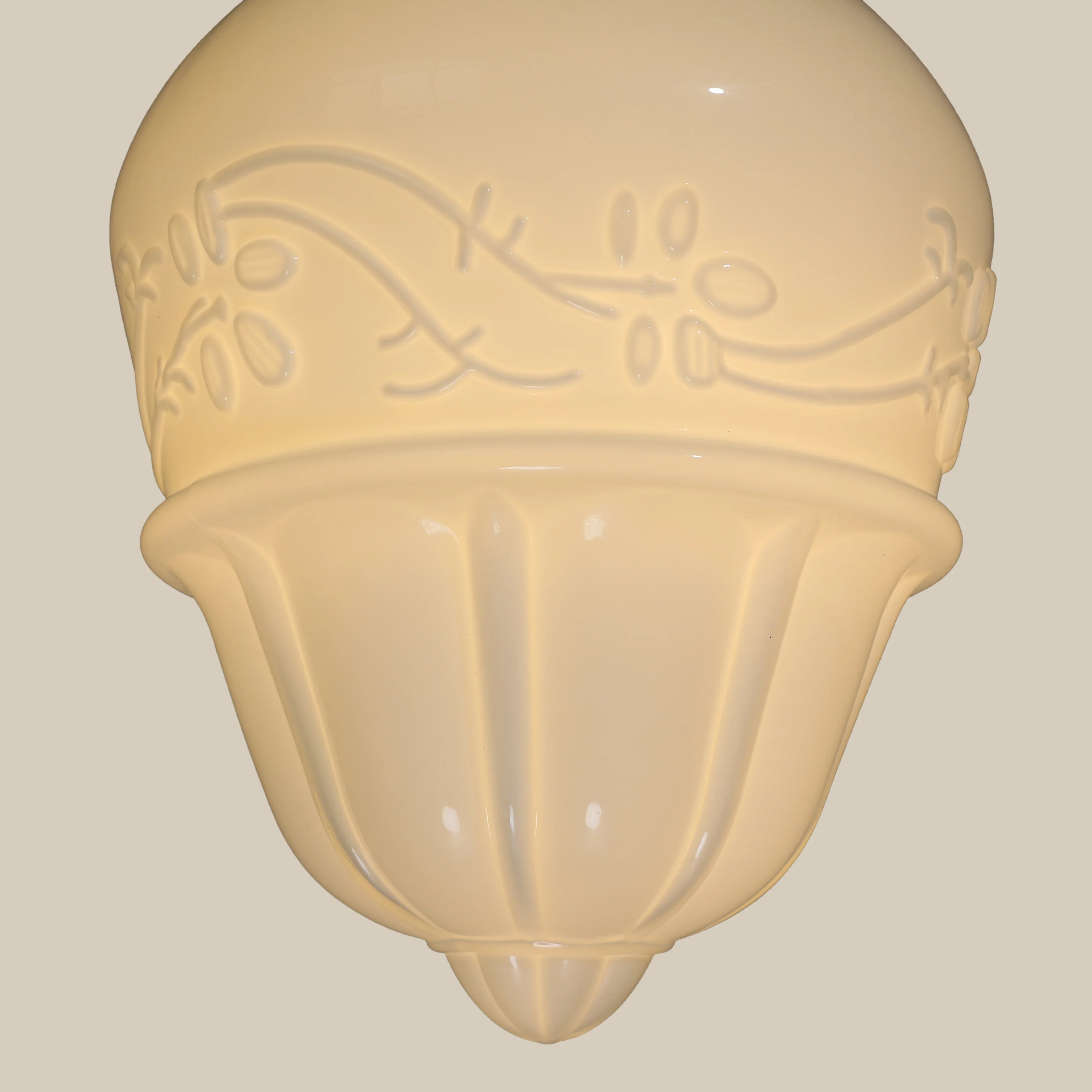 Art Deco B Milk Glass Fixed Ceiling Light - Image 8