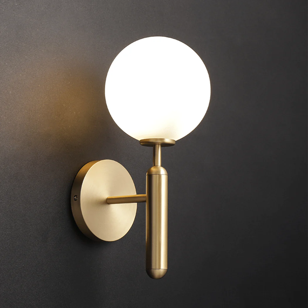 Art Deco Carlisle Glass Ball Brass Wall Light