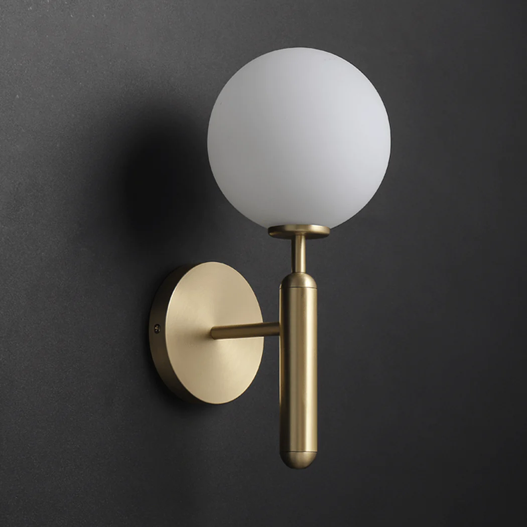 Art Deco Carlisle Glass Ball Brass Wall Light - Image 16