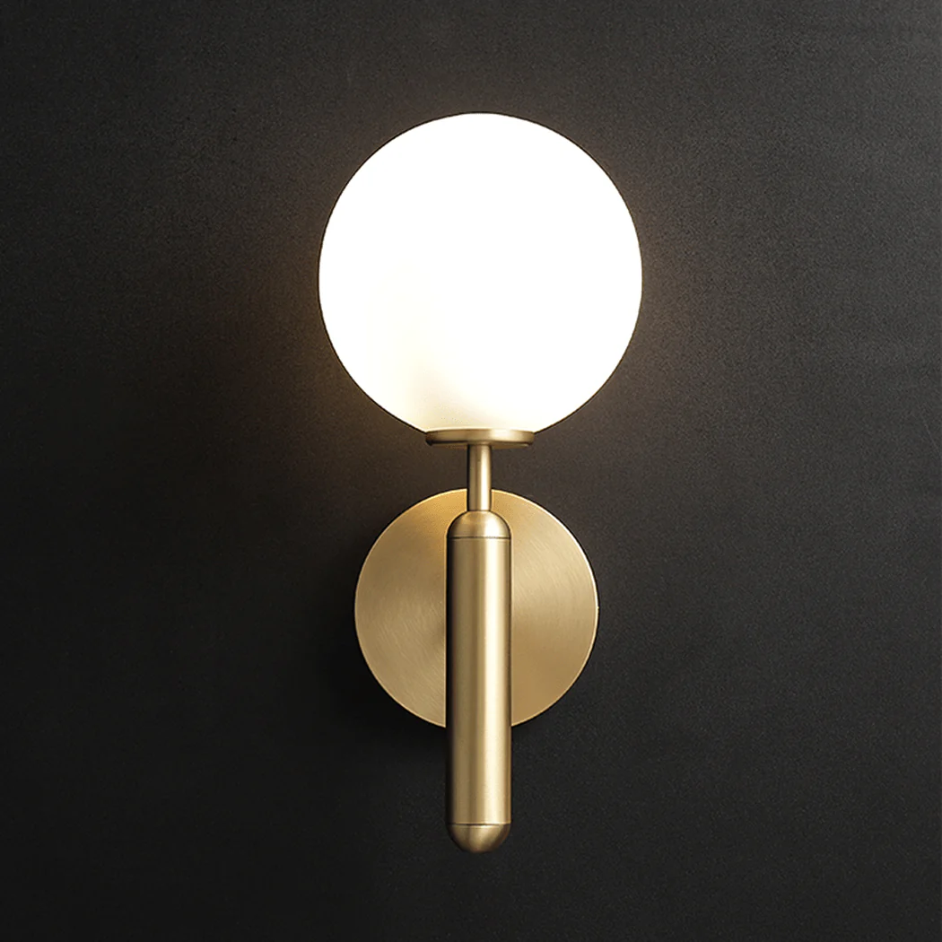 Art Deco Carlisle Glass Ball Brass Wall Light - Image 2