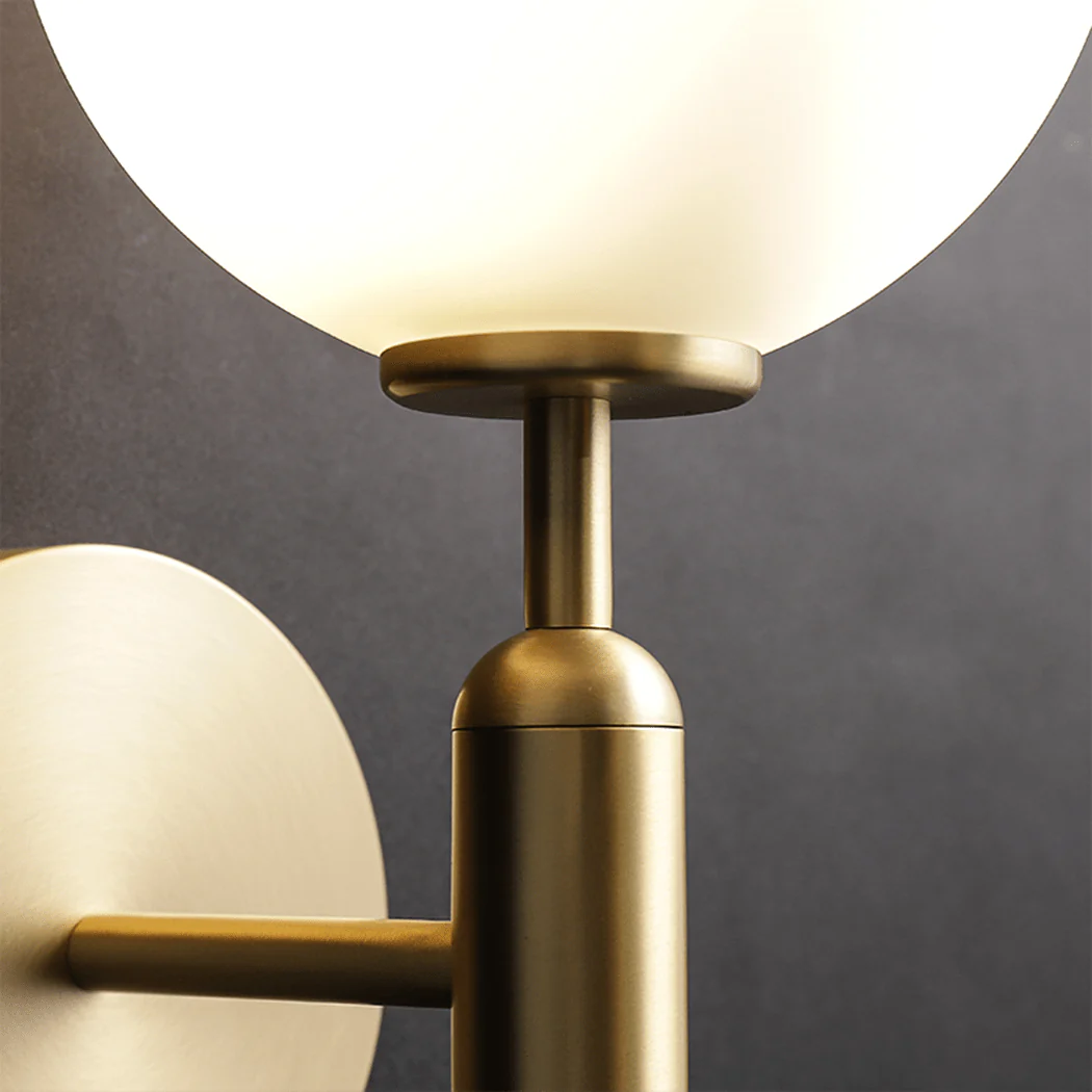 Art Deco Carlisle Glass Ball Brass Wall Light - Image 4