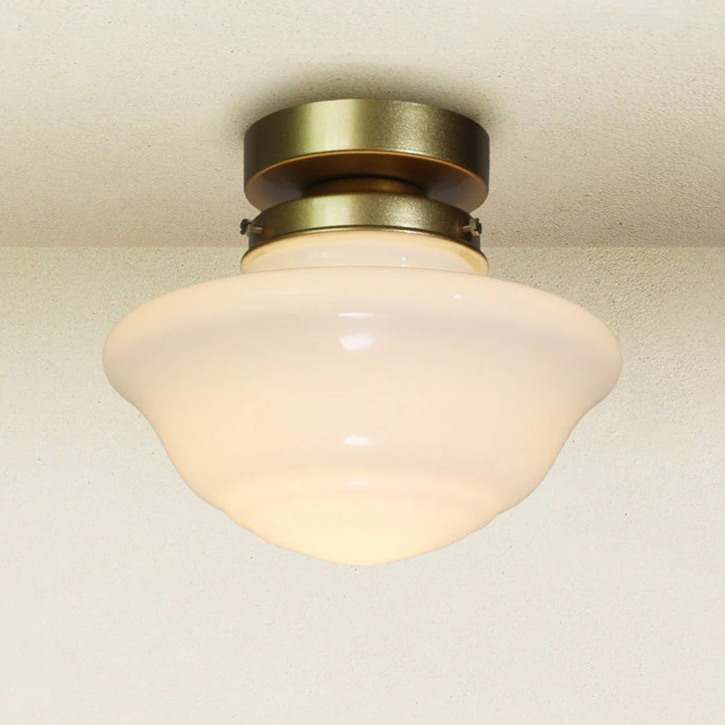 Art Deco D Milk Glass Fixed Ceiling Light - Image 3