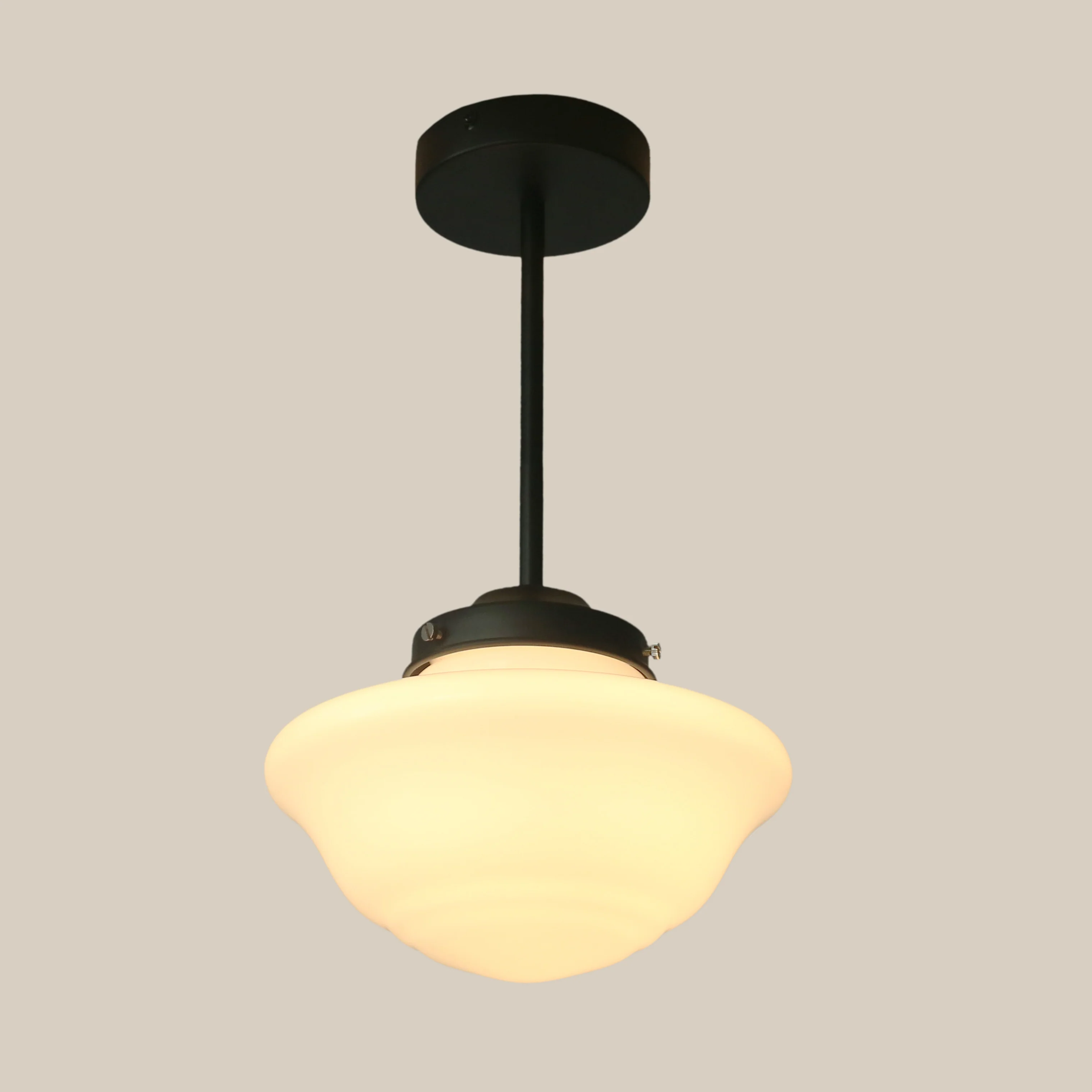 Art Deco D Milk Glass Fixed Ceiling Light - Image 4
