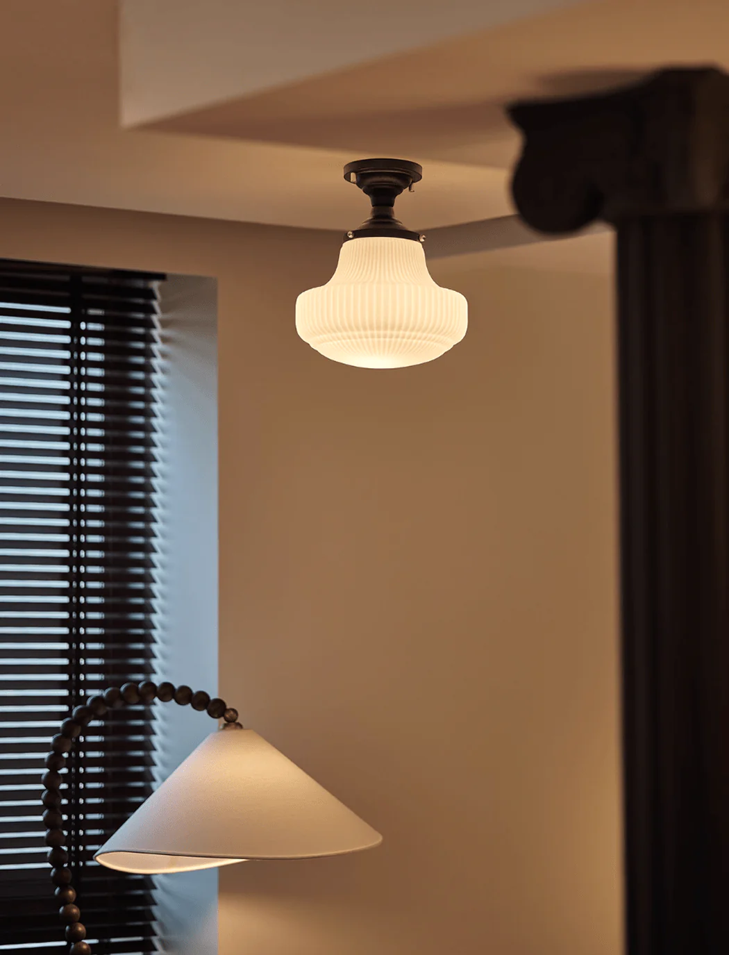 Art Deco Margot Milk Glass Fixed Ceiling Light - Image 5