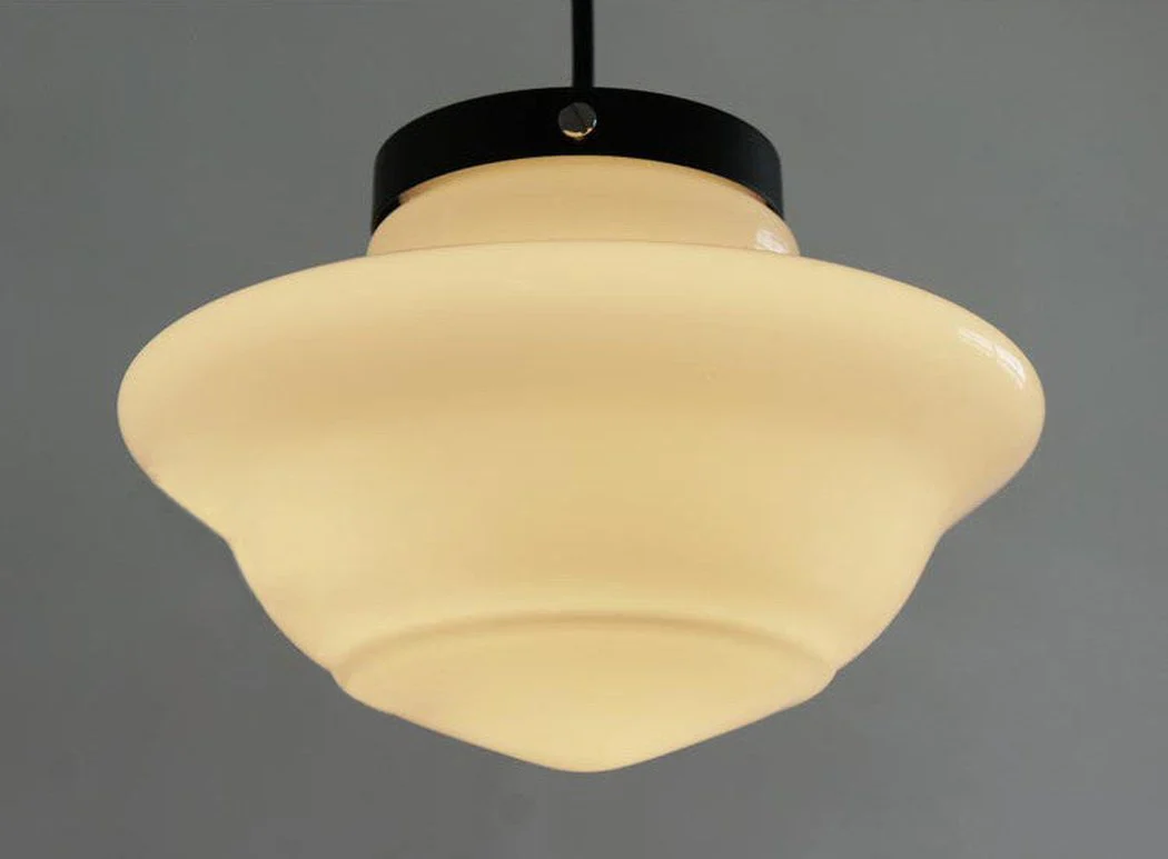 Art Deco Milk Glass Pendant Light - Image 12