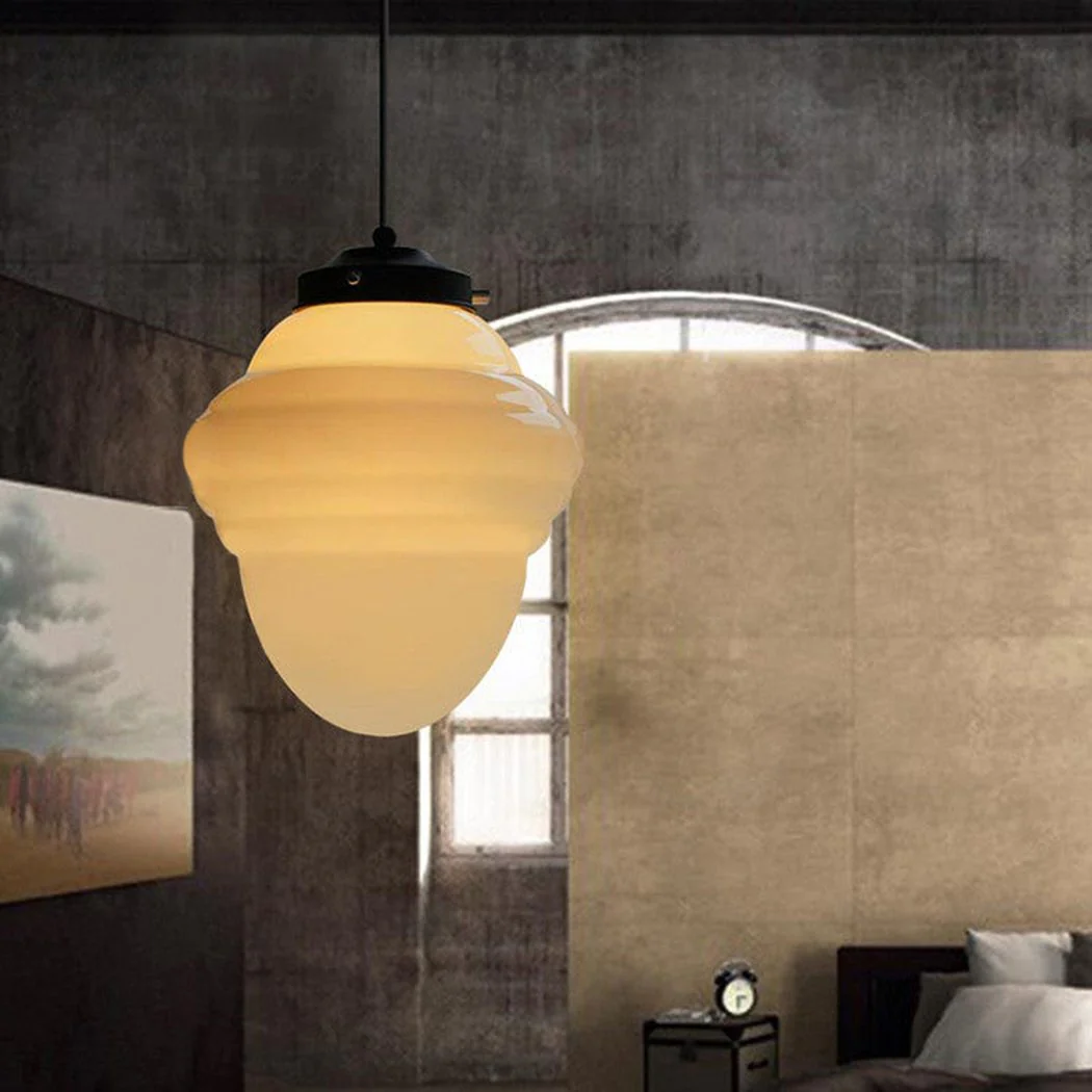 Art Deco Milk Glass Pendant Light - Image 15