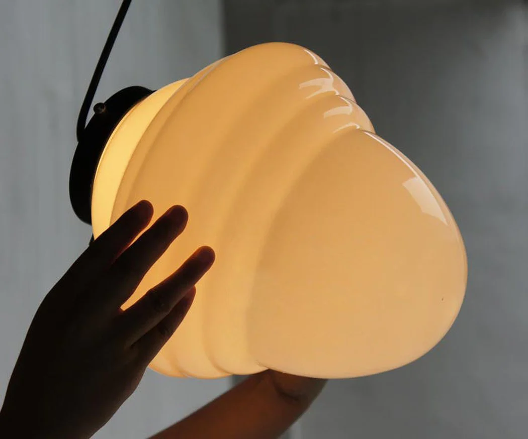 Art Deco Milk Glass Pendant Light - Image 16