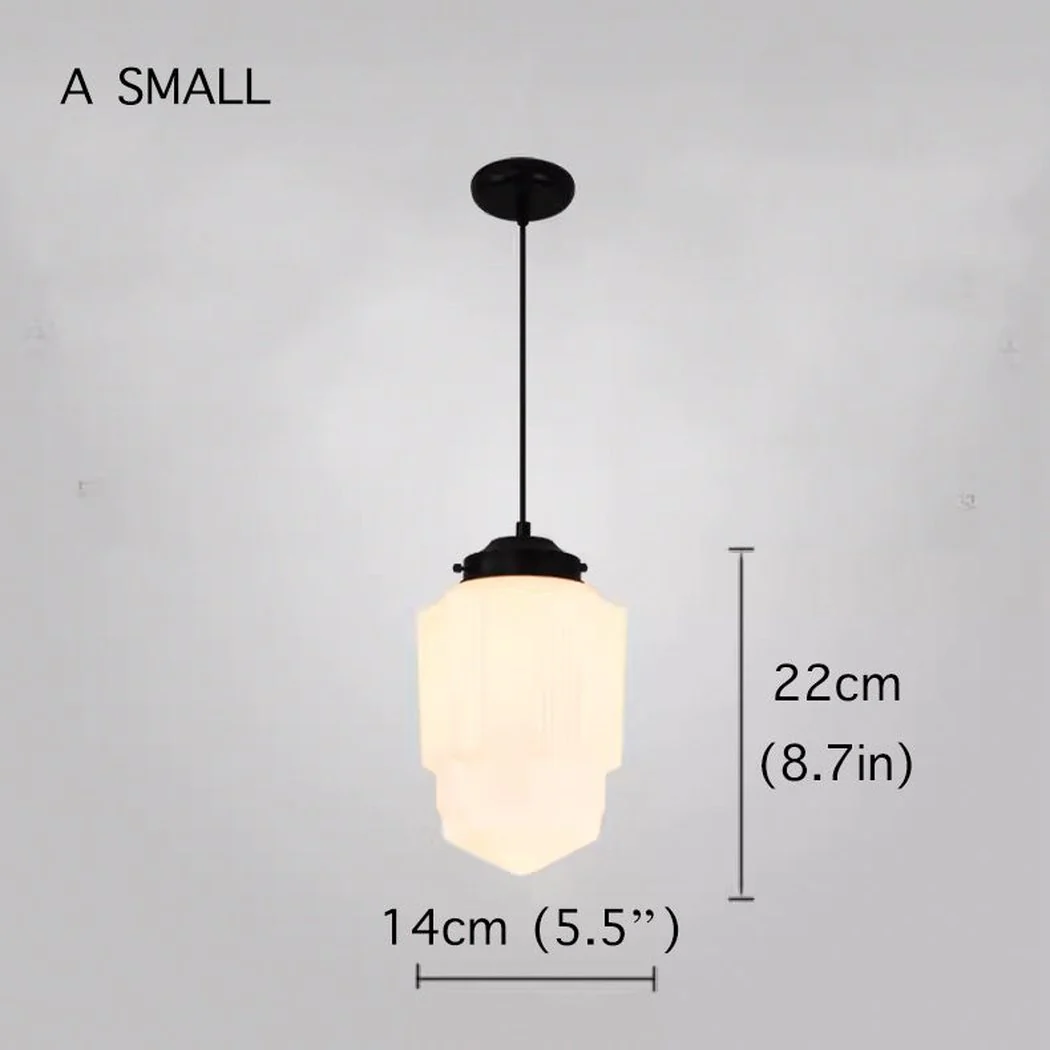 Art Deco Milk Glass Pendant Light - Image 17