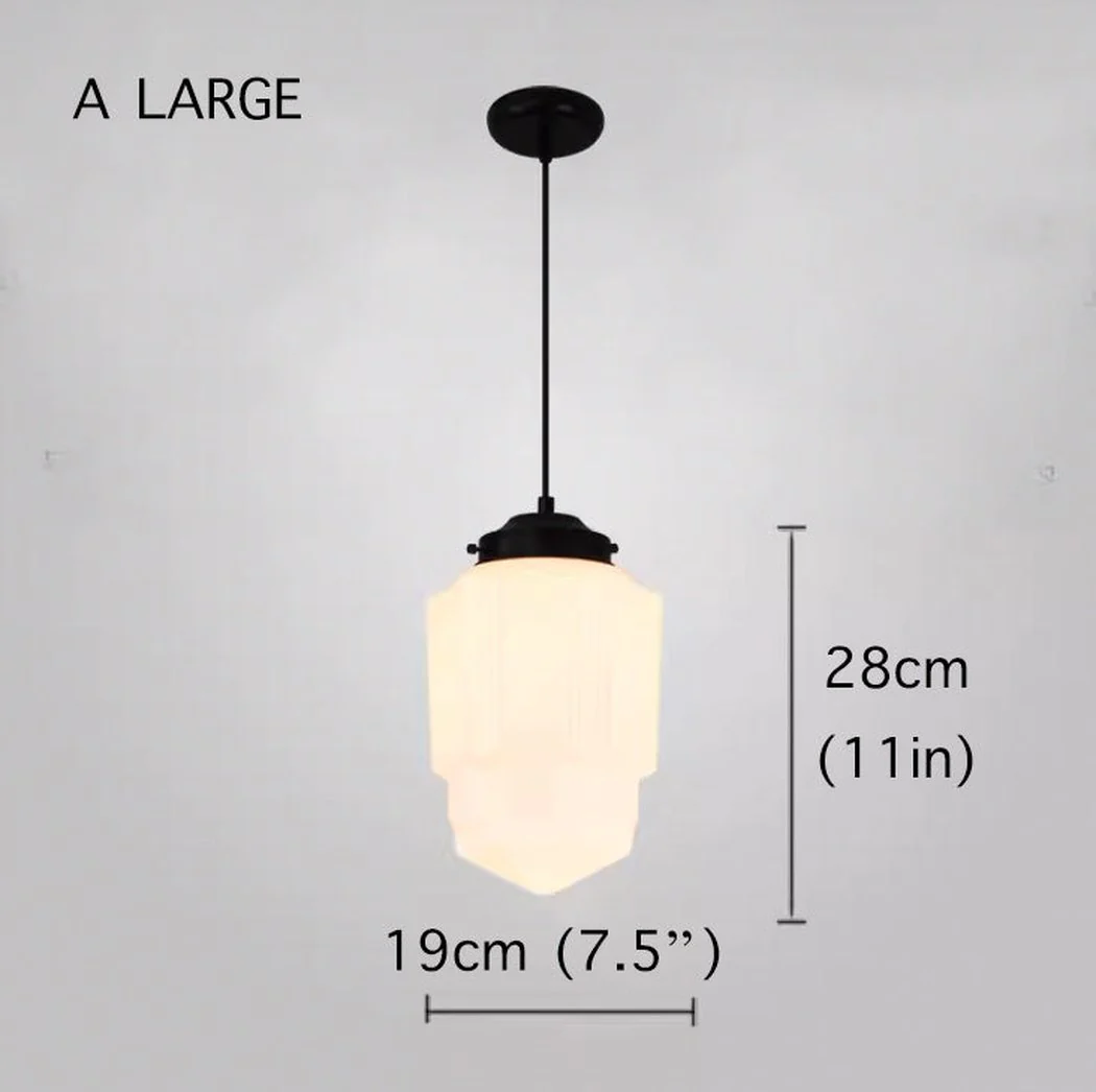 Art Deco Milk Glass Pendant Light - Image 18
