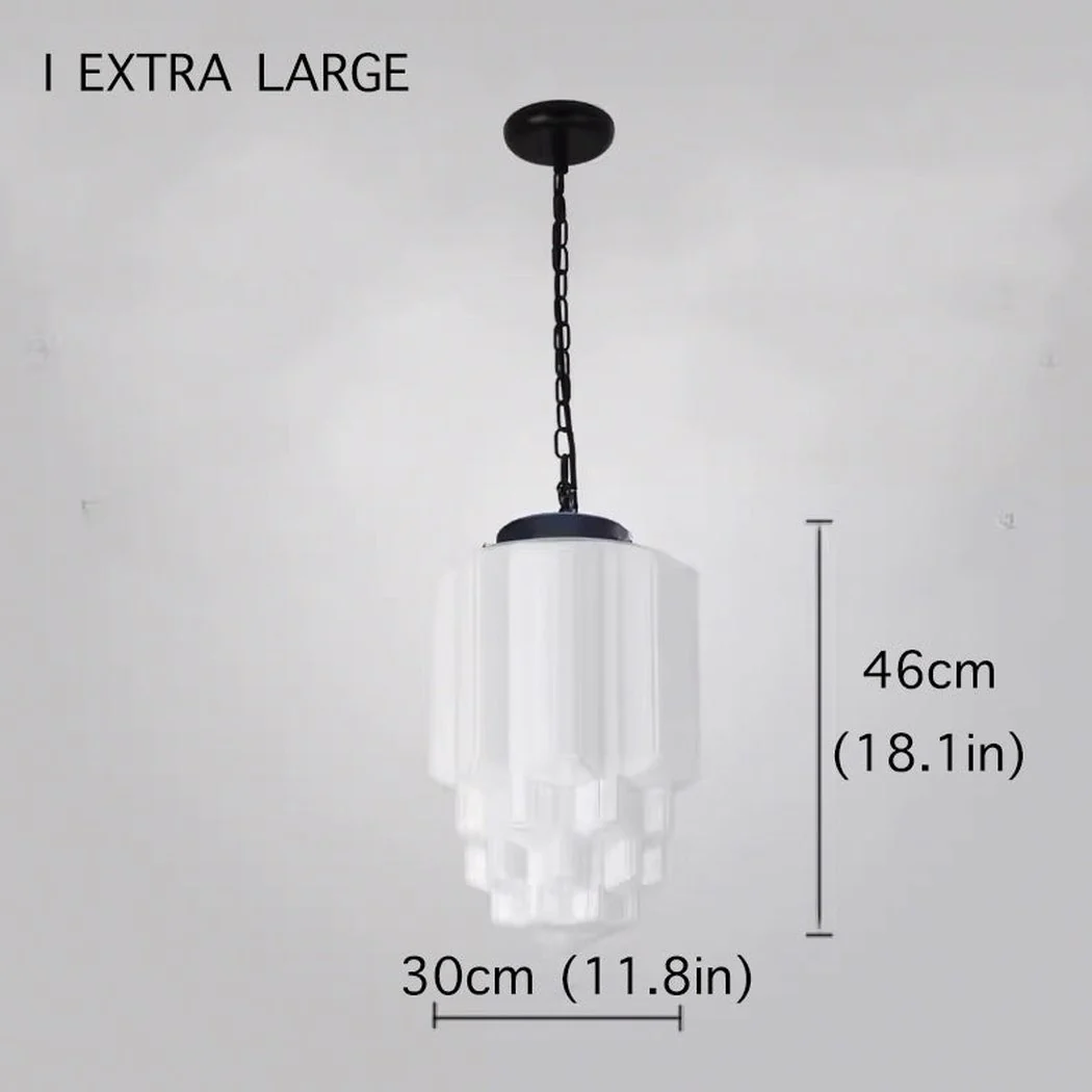 Art Deco Milk Glass Pendant Light - Image 27