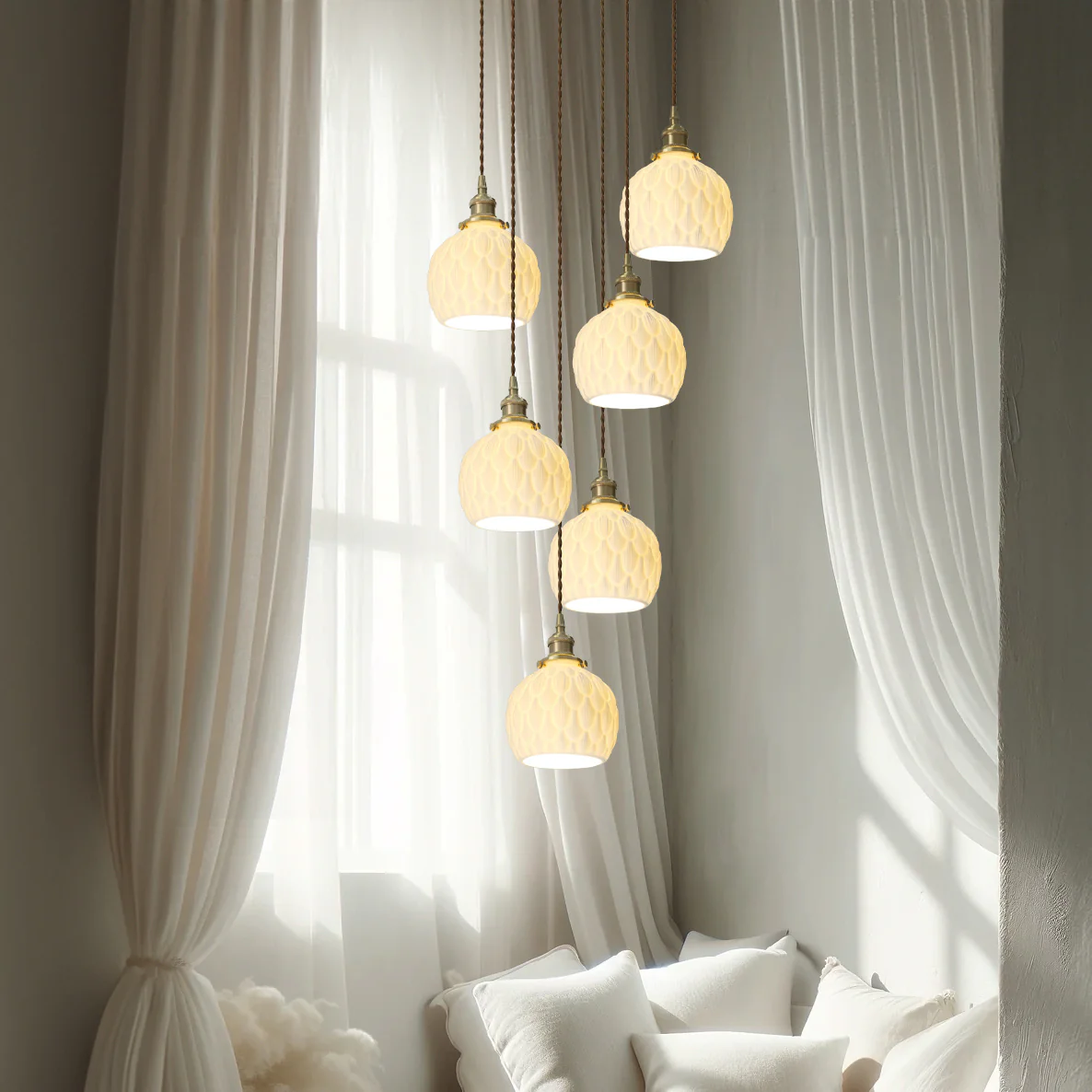 Artichoke Ceramic Porcelain Shade Pendant Light - Image 13