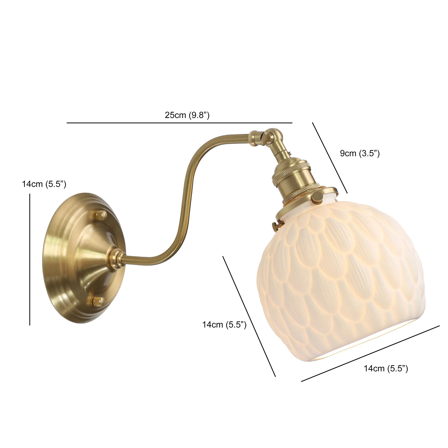Artichoke Ceramic Porcelain Shade Wall Light - Image 10