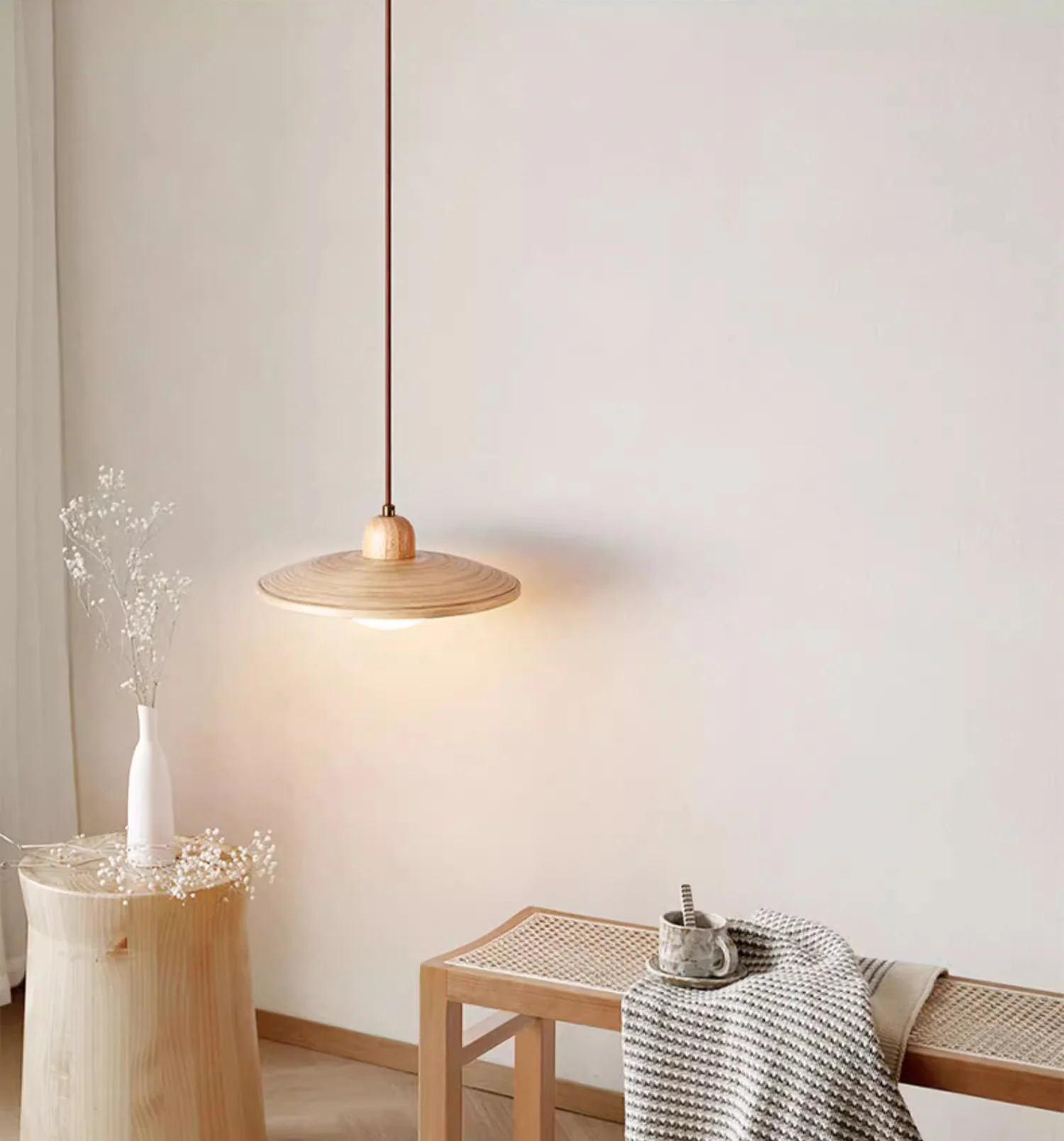 Ashwood Wooded Scandi Japandi Pendant Light - Image 13