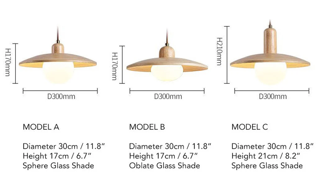 Ashwood Wooded Scandi Japandi Pendant Light - Image 14